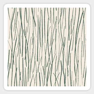 Pine Needles in the forest, cream and teal Sticker